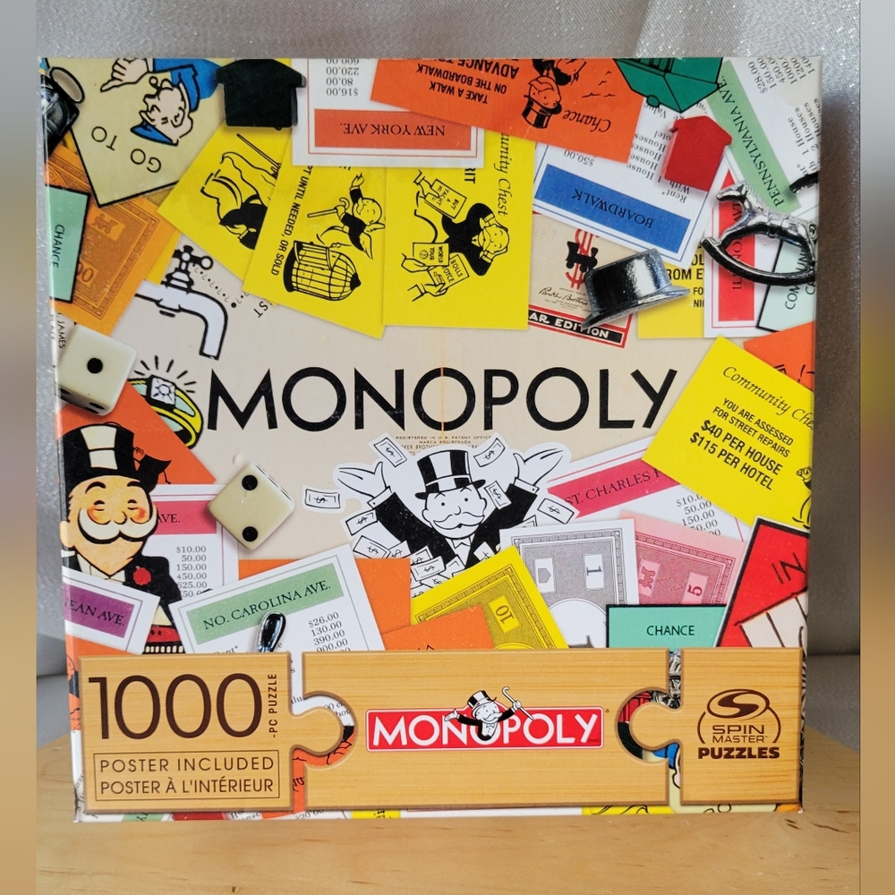 Spin Master Retro Monopoly Collage Puzzle with Poster 1000 Pieces